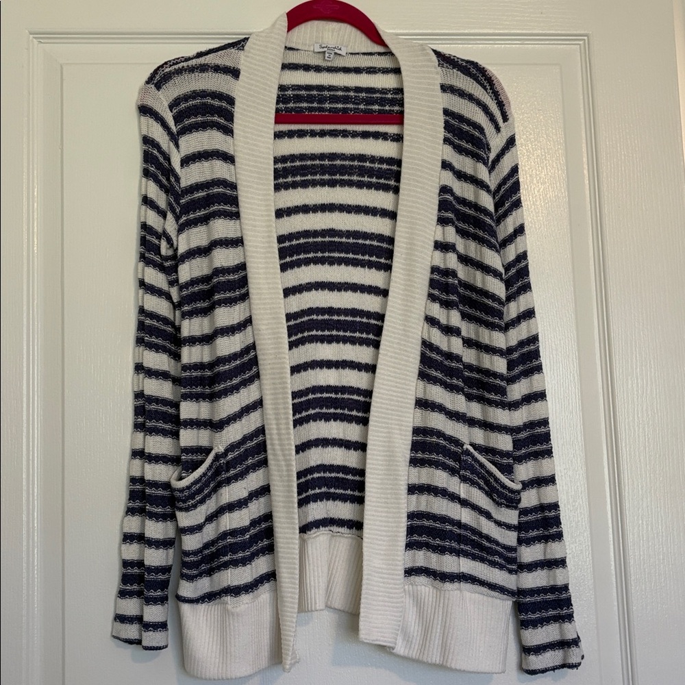 Splendid Blue & White Grandpa Sweater